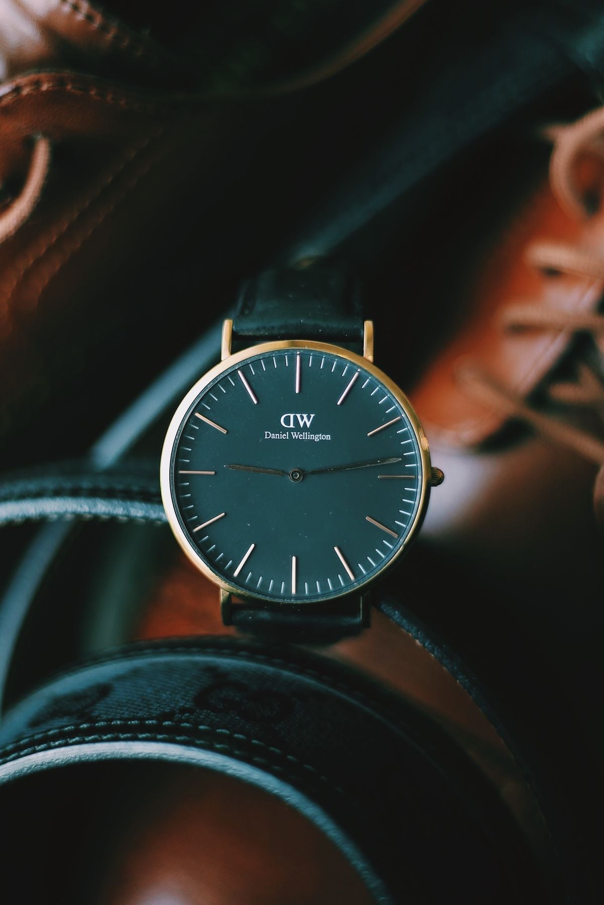 Leather Strap Watch - Black
